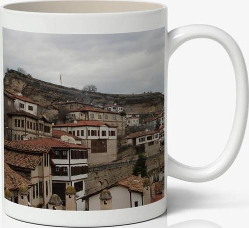 Nostaljik Kasaba Baskılı Kupa Bardak Baskılı Kahve Kupa Bardak