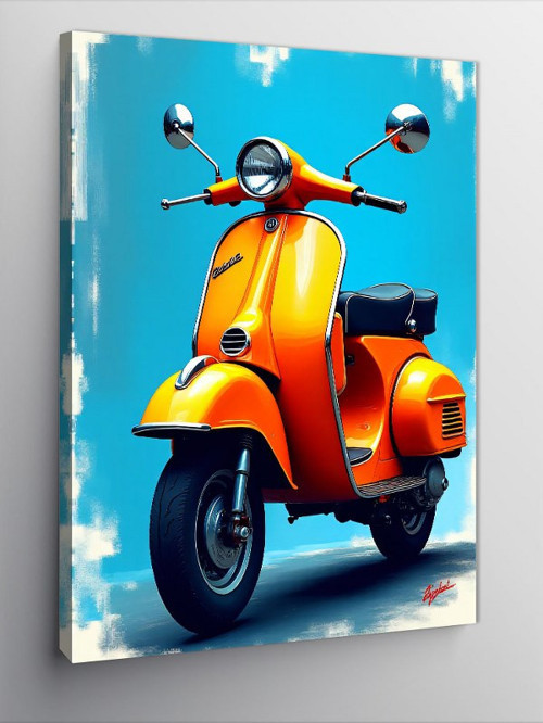 Kanvas Tablo Sarı Vespa Parıltısı