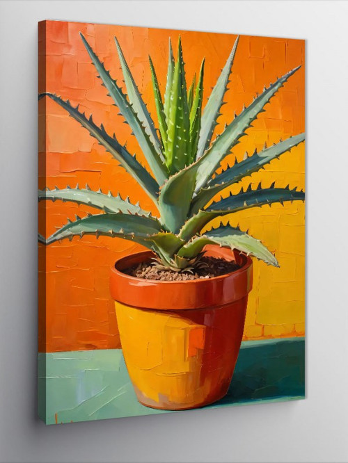 Kanvas Tablo Saksıda Aloe Vera