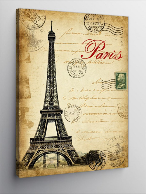 Kanvas Tablo Vintage Paris Tasarımı