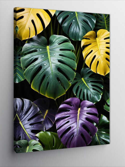 Kanvas Tablo Yeşil Monstera Yaprakları