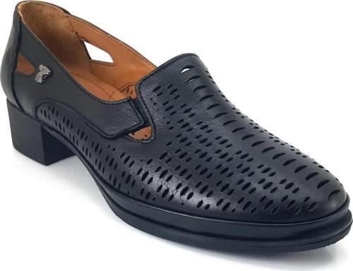 1709260Y TOPUKLU DELİKLİ KLASİK DERİ KADIN AYAKKABI