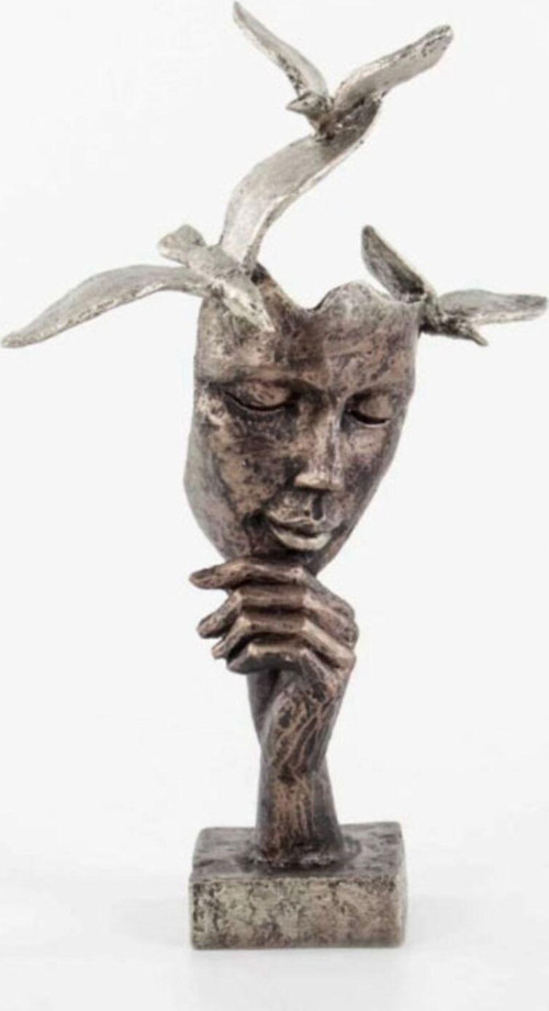 Gümüş Kuşlu Mask Biblosu 18X15X32 Cm