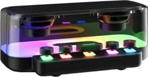 Rgb Işıklı Ses Bombası Radyolu Usb Sd Girişli Yeni Şeffaf Klavye Tuşlu Hoparlör