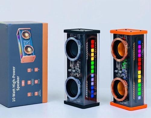 Şeffaf Mecha Müzik Tws Stereo Rgb İşıklı Hoparlör Kablosuz Bluetooth 5.0 Taşınabilir Hoparlör