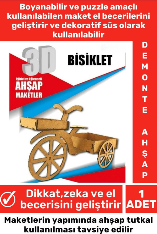 Özel 3D Görsel Zeka Geliştirici Boyanabilir Çocuk Yetişkin Puzzle Dekoratif Demonte Ahşap Oyun Maket