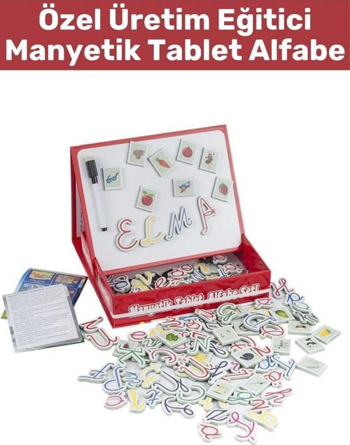 Özel Seri Eğitici Alfabe Dil Bilgisi Geliştirici Silinebilir Yazı Kalemli MANYETİK TABLET ALFABE