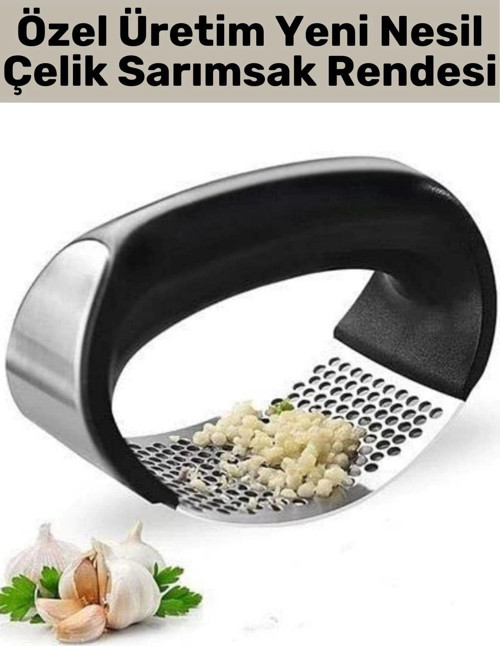 Premium Yüksek Kaliteli Garlic Press Rahat Tutuş Gondol Tasarım Çelik Yeni Nesil Sarımsak Rendesi