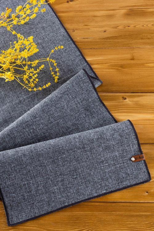 Solen | Keten Görünümlü Gri Leke Tutmaz Runner 35 X 120 Cm