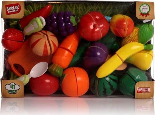 Birlik Toys 41 Parça Kesilebilen Meyve Sebzeler Manav Seti