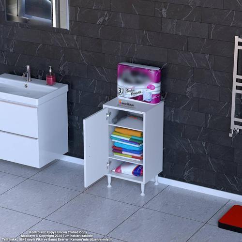 SÖKE Küçük Alanlar İçin Akıllı Çözümler 45x75x32,5 cm’ lik 1 Kapaklı 3 Göz Raf Dolap