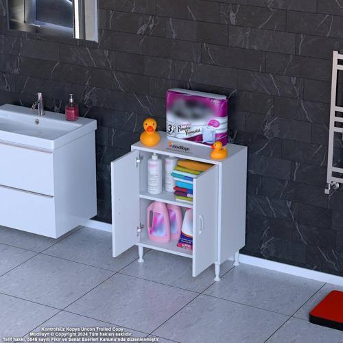 SÖKE Küçük Alanlar İçin Akıllı Çözümler 60x75x32,5 cm’ lik 2 Kapaklı 2 Göz Raf Dolap