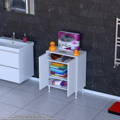 SÖKE Küçük Alanlar İçin Akıllı Çözümler 60x75x32,5 cm’ lik 2 Kapaklı 3 Göz Raf Dolap