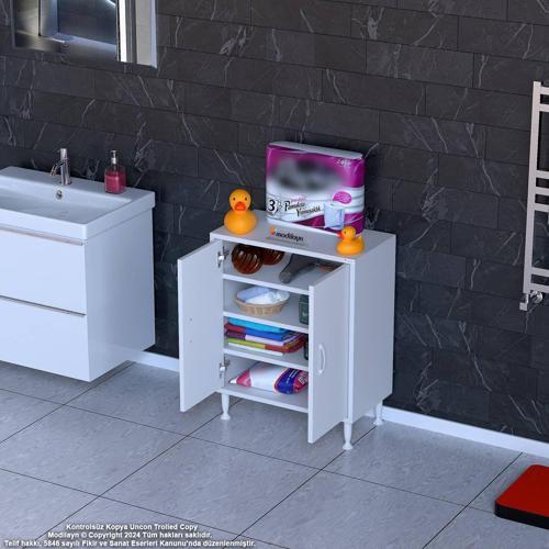 SÖKE Küçük Alanlar İçin Akıllı Çözümler 65x75x32,5 cm’ lik 2 Kapaklı 4 Göz Raf Dolap