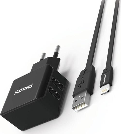 Dlp 2502L Duvar Şarj Cihazı & Mfı Lisanslı Lightning Kablo, Siyah