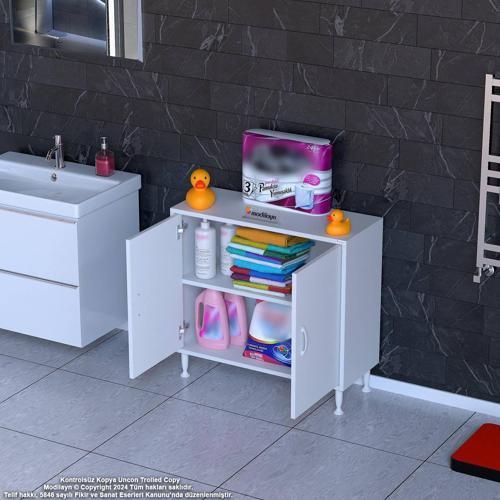 SÖKE Küçük Alanlar İçin Akıllı Çözümler 80x75x32,5 cm’ lik 2 Kapaklı 2 Göz Raf Dolap