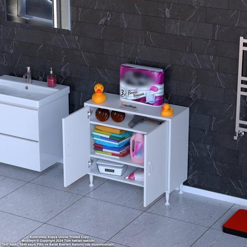 SÖKE Küçük Alanlar İçin Akıllı Çözümler 85x75x32,5 cm’ lik 2 Kapaklı 3 Göz Raf Dolap