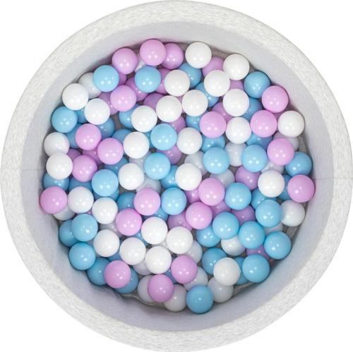 Bubble Pops Açık Gri Sünger Top Havuzu / Mavi, Beyaz, Lila Toplu