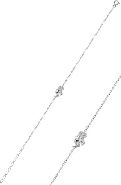 Gümüş rodyumlu fil modeli bileklik 