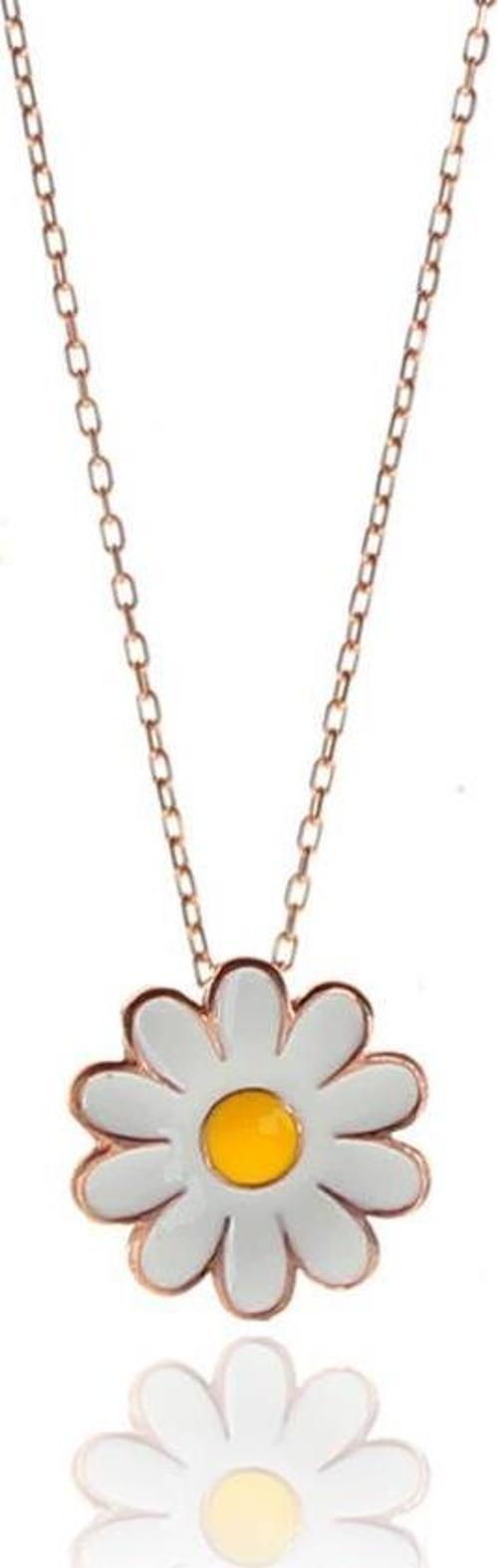 Gümüş papatya kolye 