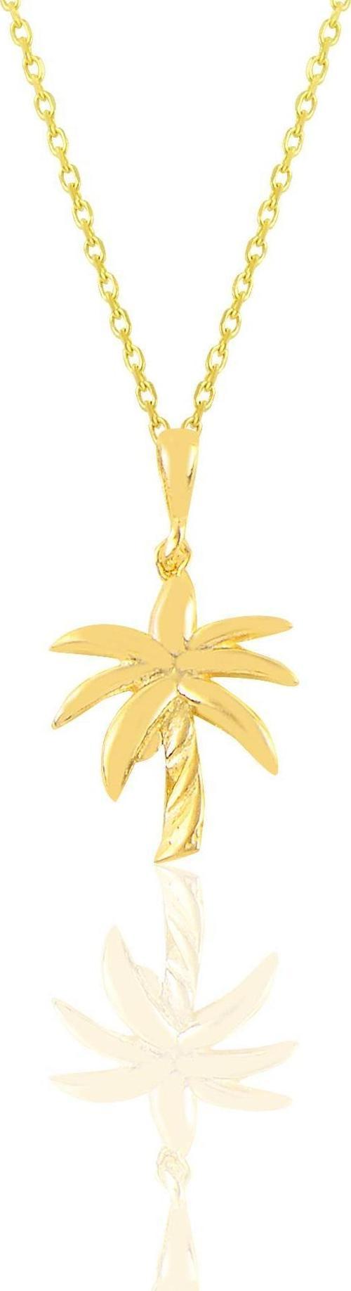 Gümüş altın yaldızlı palmiye kolye