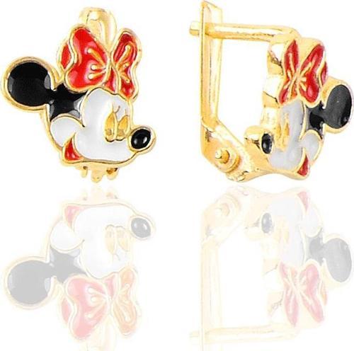 Gümüş  altın yaldızlı  mineli klipsli  küpe 