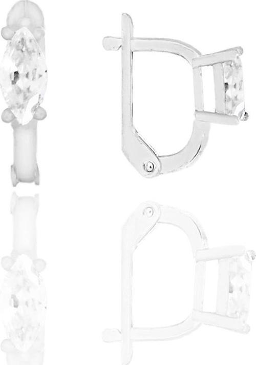 Gümüş zirkon taşlı mekik j küpe 