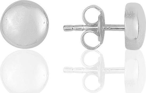 Gümüş rodyumlu üç boyutlu yuvarlak küpe