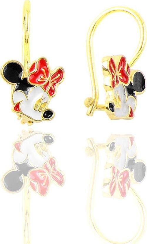 Gümüş altın yaldızlı mineli çocuk küpesi