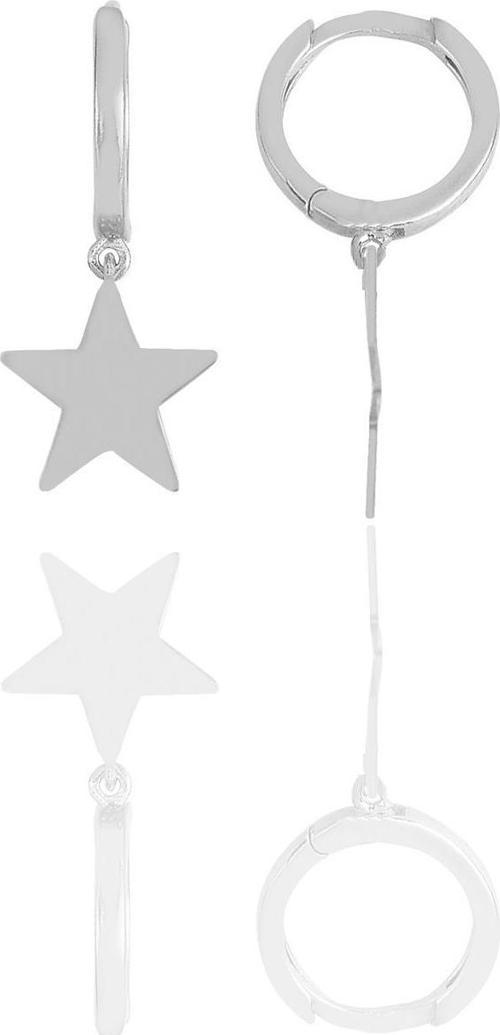 Gümüş rodyumlu yıldız küpe 