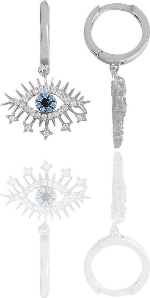 Gümüş rodyumlu zirkon taşlı lareyn küpe 