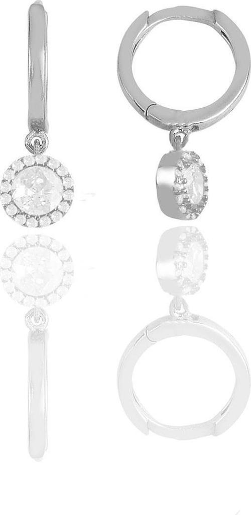 Gümüş rodyumlu zirkon taşlı pırlanta montür küpe 