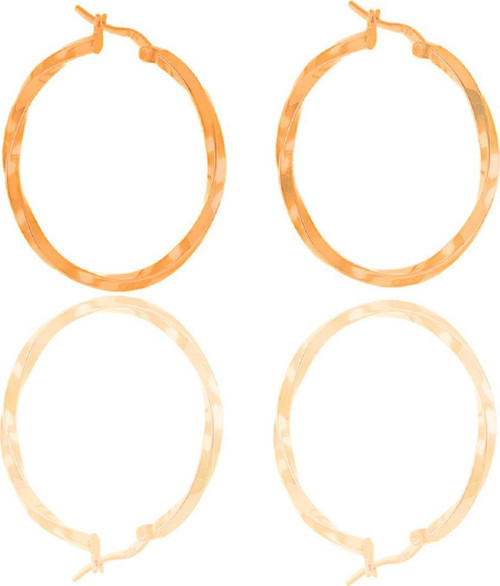 Gümüş rose 36 mm burgu halka küpe