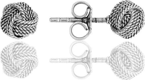 Gümüş oksitli telkari işlemeli yumak küpe