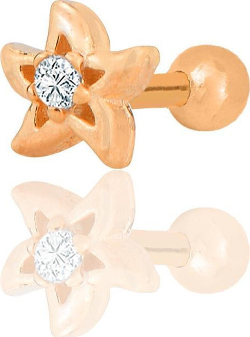 Gümüş rose zirkon taşlı yıldız modeli Tragus helix Piercing küpe