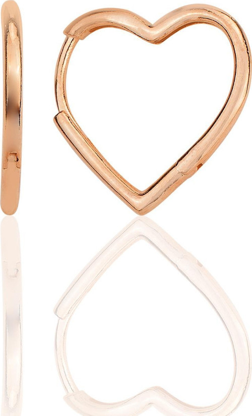 Gümüş rose özel tasarım 20 mm kalp küpe