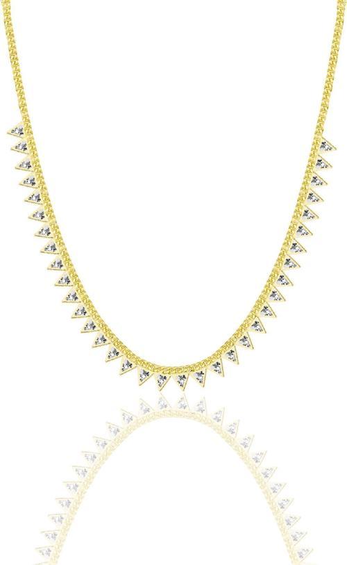 Gümüş altın yaldızlı zirkon taşlı gurmet zincirli piramit kolye 