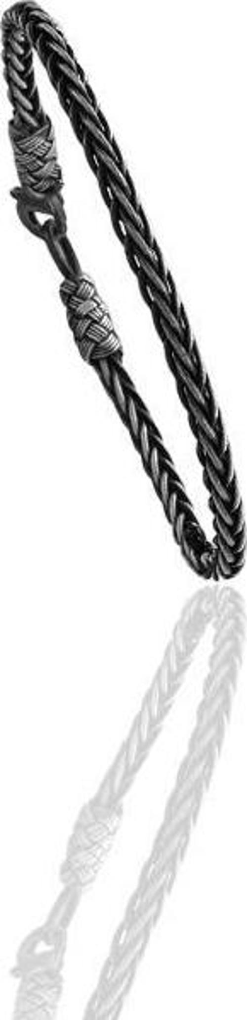 Gümüş tamamen el işçiliği kazaziye işlemeli örgülü erkek bileklik 