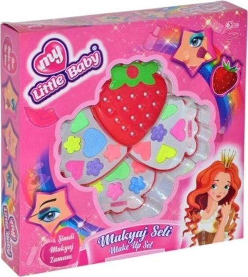 Çilek Desenli Sürülebilen Çocuk Makyaj Seti 3 Katlı Lmn069
