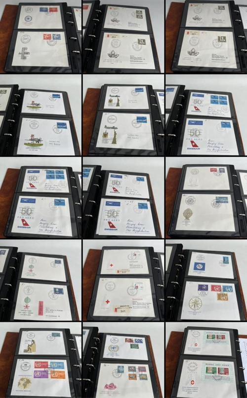 Helvetia İsviçre Pullu Zarf Koleksiyon Albümü 150 Adet - Yabancı Pullu Zarf C-91