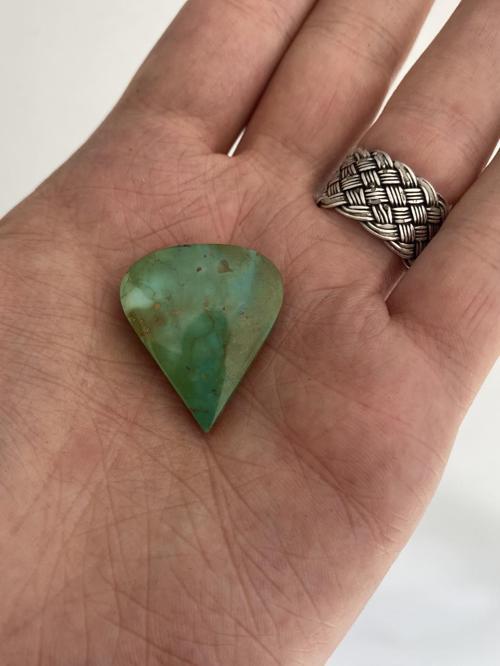 Okyanus Temalı Doğal Kabaşon Firuze Taşı 38 Karat - Turkuaz Taşı 7,5 Gram