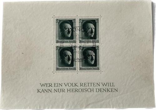 Adolf Hitler 48. Doğum Günü Damgalı Pul Bloğu 005