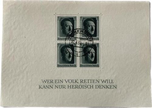 Adolf Hitler 48. Doğum Günü Damgalı Pul Bloğu 006