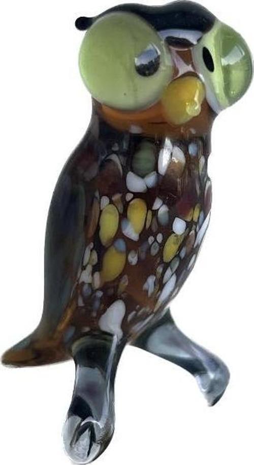 El Yapımı Murano Cam Baykuş Biblo A83