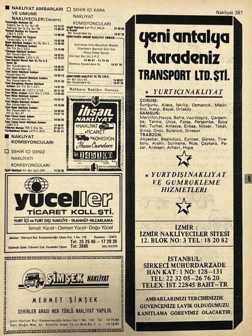 İzmir 1982-1983 Meslek Reklam İlanı Efemera S387