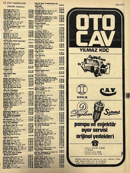 İzmir 1982-1983 Meslek Reklam İlanı Efemera S417