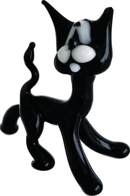 El Yapımı Murano Cam Kedi Biblo A08