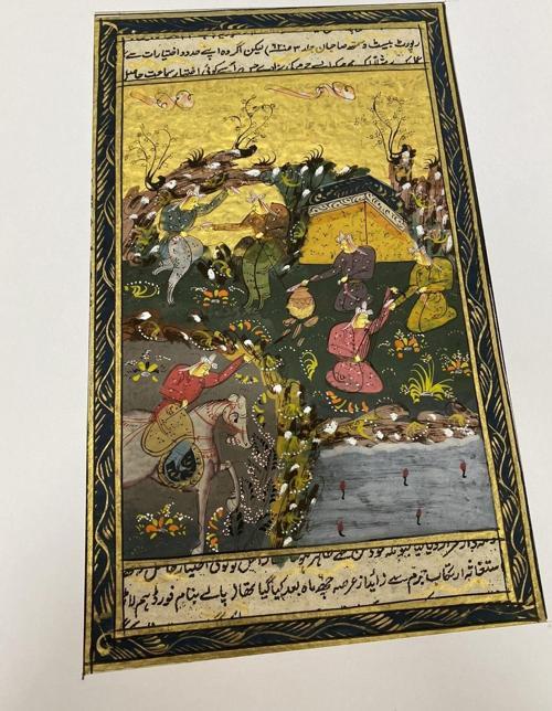 Kampta Yardımlaşma Temalı El Yapımı Minyatür Resim 28x17 cm