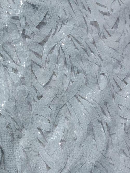 Pullu Nakışlı Beyaz Dantel Abiyelik Gelinlik Tül Kumaş 1,30x30m
