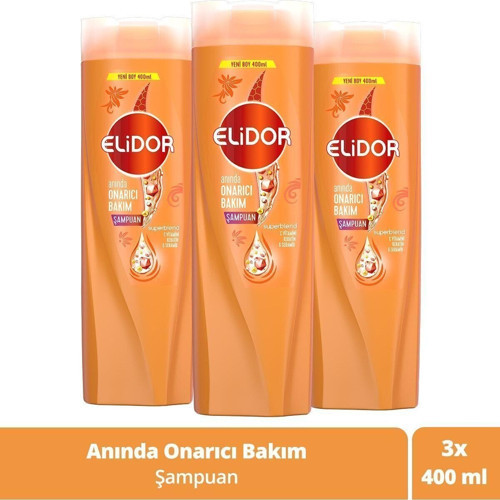 Superblend Saç Bakım Şampuanı Anında Onarıcı Bakım C Vitamini Keratin Seramid 400 Ml X3 Adet